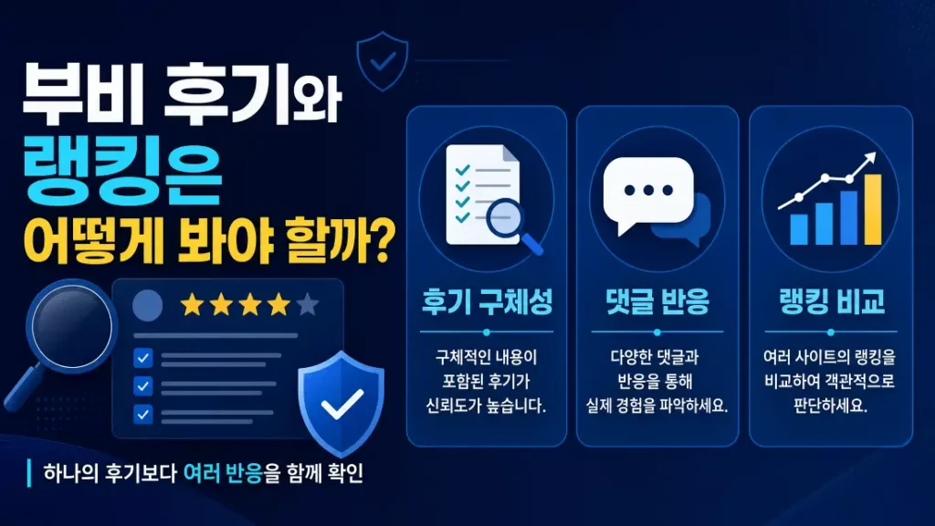 부비 후기와 랭킹은 어떻게 봐야 할까